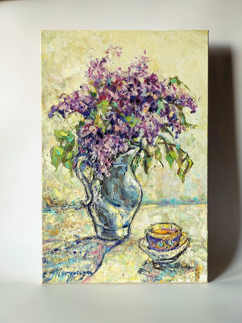 Original Impressionism Floral Painting by Oksana Pidhurska