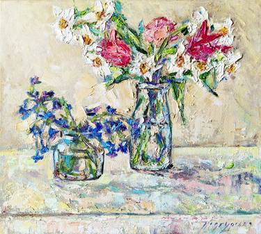 Original Expressionism Floral Paintings by Oksana Pidhurska