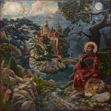 Original Romanticism Landscape Painting by Pavel Korzukhin