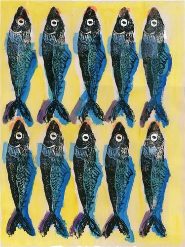 Print of Modern Fish Mixed Media by Yuko Lussier