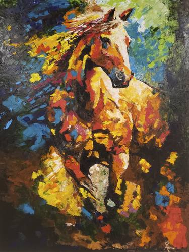 Original Abstract Horse Paintings by Roberto Ruiz