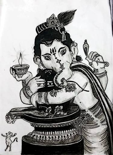 Original Fine Art Religion Drawings by Navyasree Prabhala