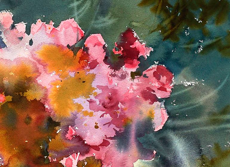 Original Art Deco Floral Painting by Aleksandrs Neberekutins