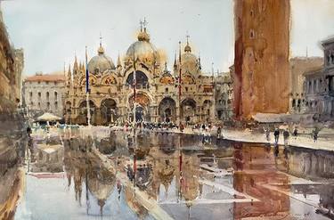 San Marco, Venice. Watercolor  Painting. thumb