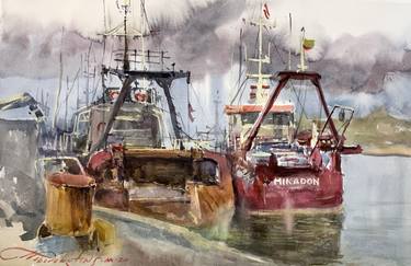 Original Boat Paintings by Aleksandrs Neberekutins