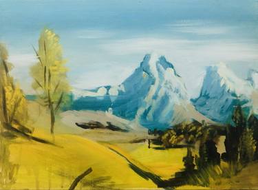 Original Expressionism Landscape Paintings by Bajram Aliu