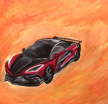 Original Abstract Car Painting by Rabia Ajaz