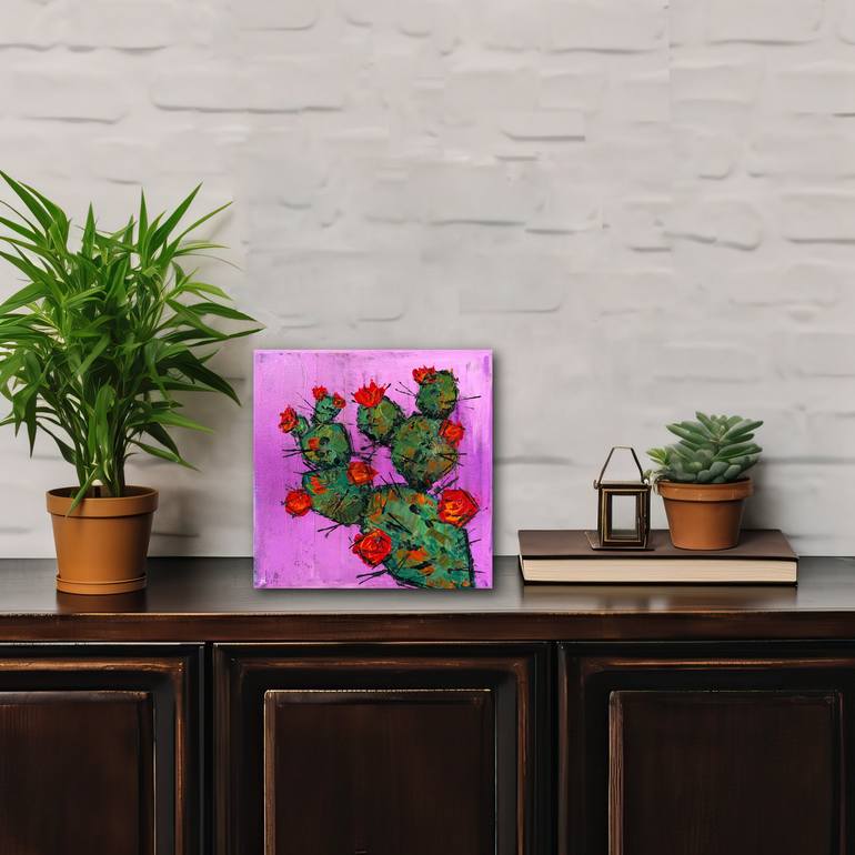 Original Abstract Floral Painting by Rikka Romano