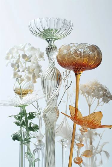 Nature's Splendor in Glass - Bouquet of Glass Flowers thumb