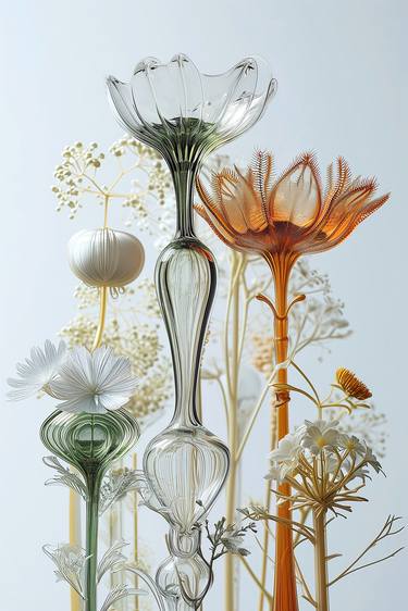 Botanical Crystal Splendor - Bouquet of Glass Flowers thumb
