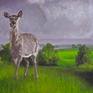 Detail of Deer and Landscape