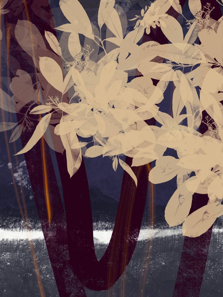 Original Abstract Nature Mixed Media by Natalie Ola