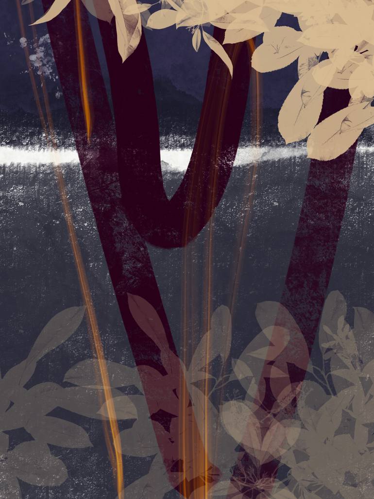 Original Abstract Nature Mixed Media by Natalie Ola