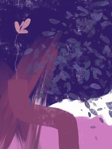 Original Abstract Nature Mixed Media by Natalie Ola