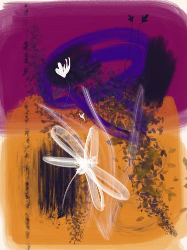Original Abstract Nature Mixed Media by Natalie Ola
