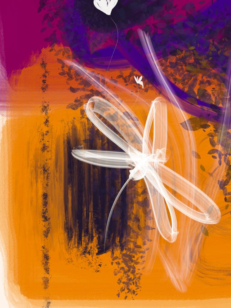 Original Abstract Nature Mixed Media by Natalie Ola