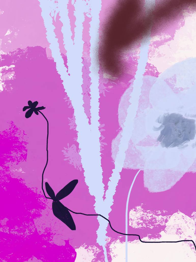 Original Abstract Nature Mixed Media by Natalie Ola