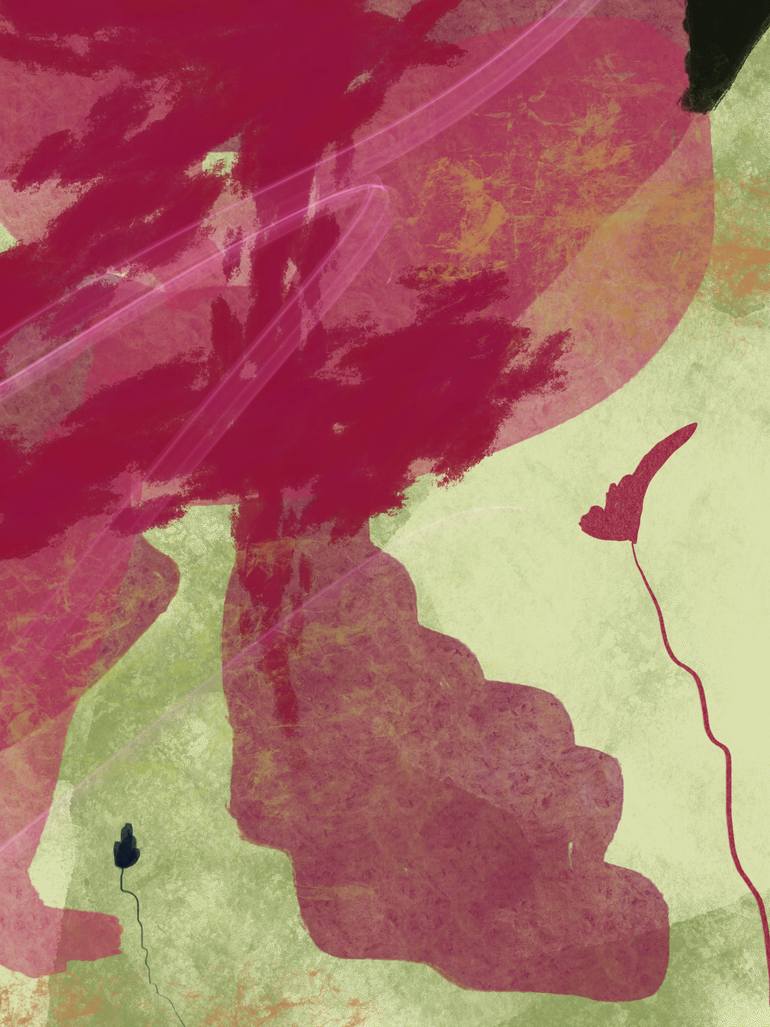 Original Abstract Nature Mixed Media by Natalie Ola