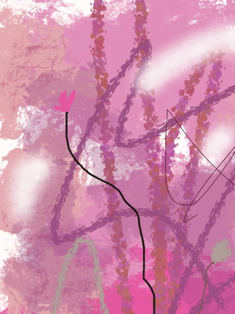 Original Abstract Nature Mixed Media by Natalie Ola