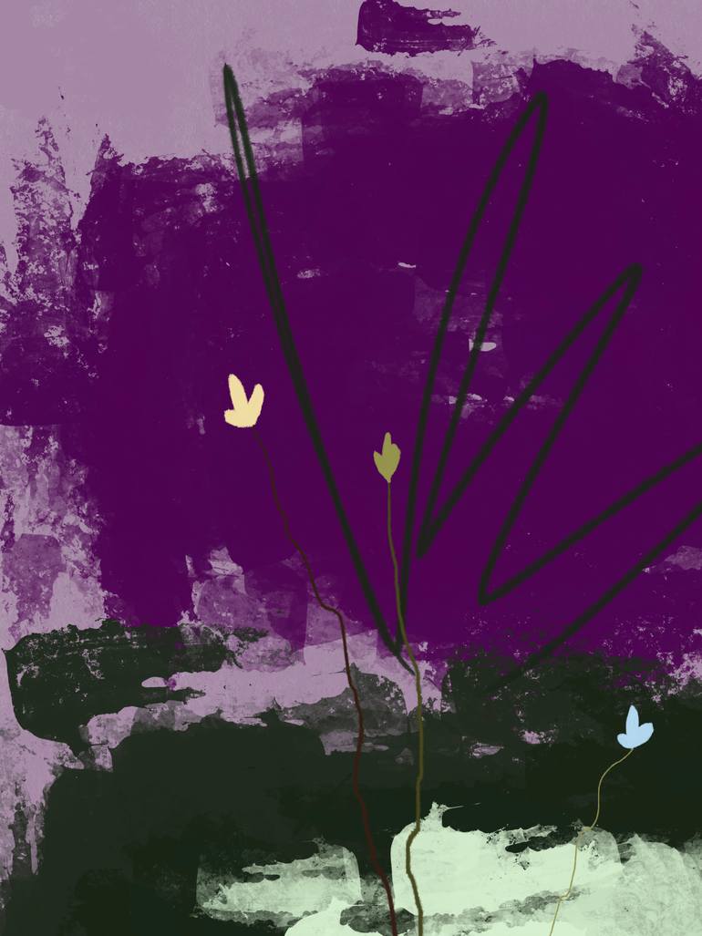 Original Abstract Nature Mixed Media by Natalie Ola