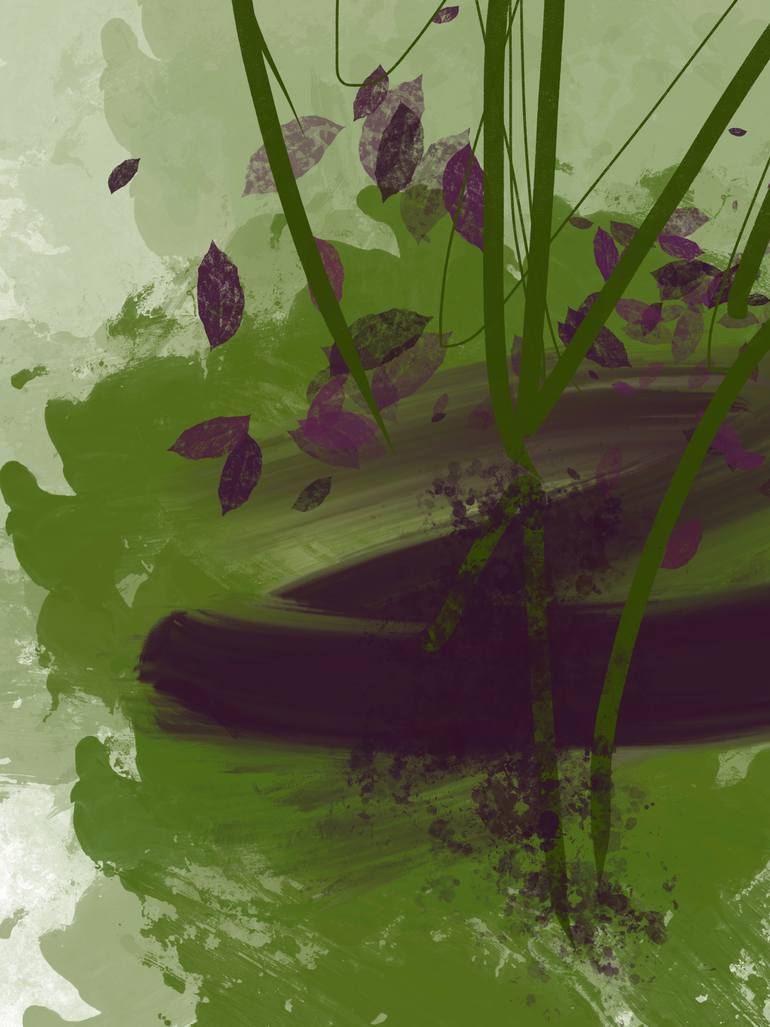 Original Abstract Nature Mixed Media by Natalie Ola