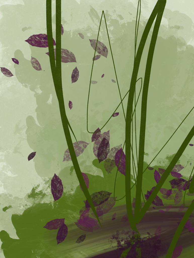 Original Abstract Nature Mixed Media by Natalie Ola