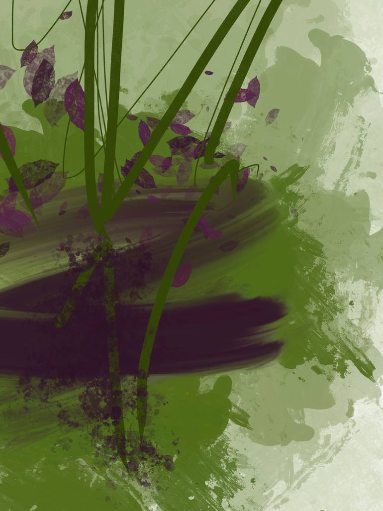 Original Abstract Nature Mixed Media by Natalie Ola