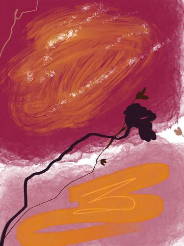 Original Abstract Nature Mixed Media by Natalie Ola