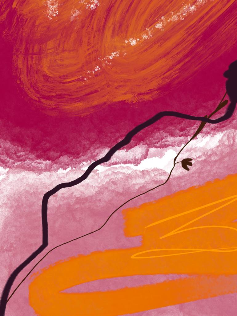 Original Abstract Nature Mixed Media by Natalie Ola
