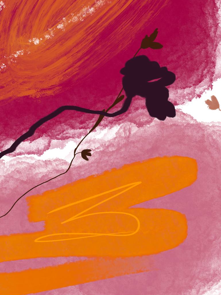 Original Abstract Nature Mixed Media by Natalie Ola