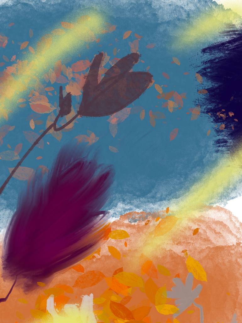 Original Abstract Nature Mixed Media by Natalie Ola