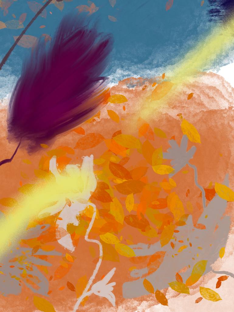 Original Abstract Nature Mixed Media by Natalie Ola