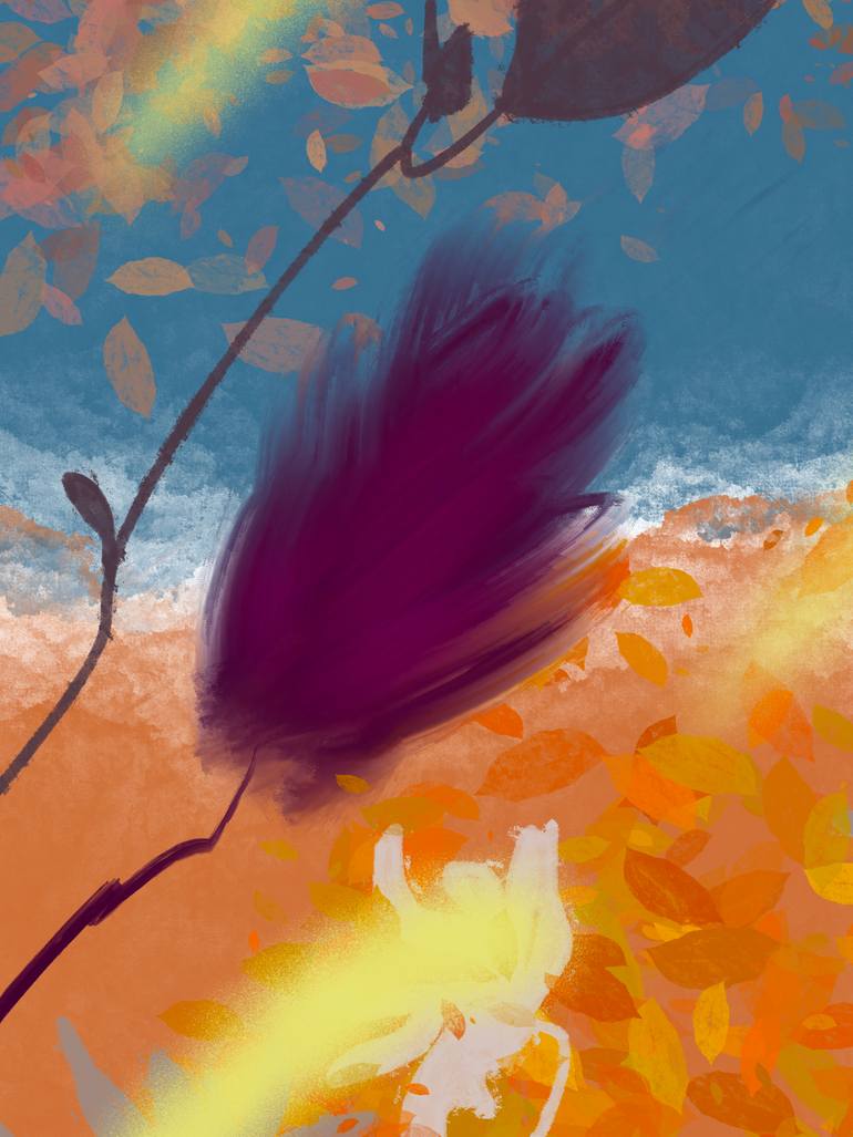 Original Abstract Nature Mixed Media by Natalie Ola