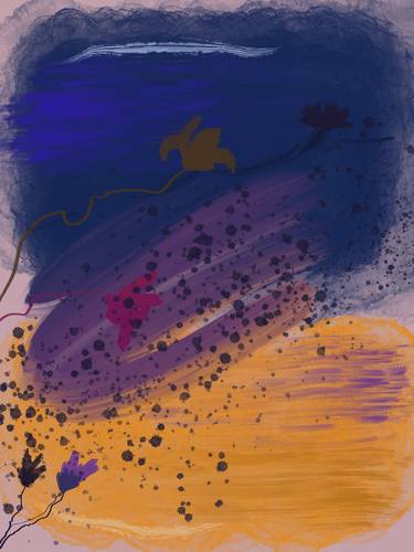 Original Abstract Nature Mixed Media by Natalie Ola