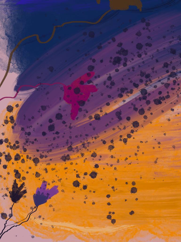 Original Abstract Nature Mixed Media by Natalie Ola