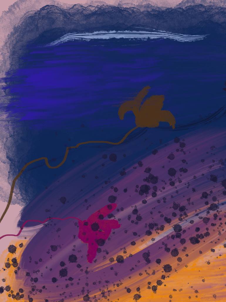 Original Abstract Nature Mixed Media by Natalie Ola