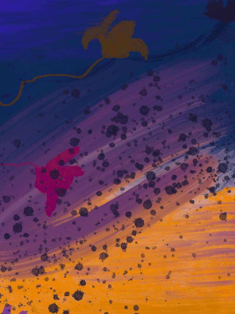 Original Abstract Nature Mixed Media by Natalie Ola