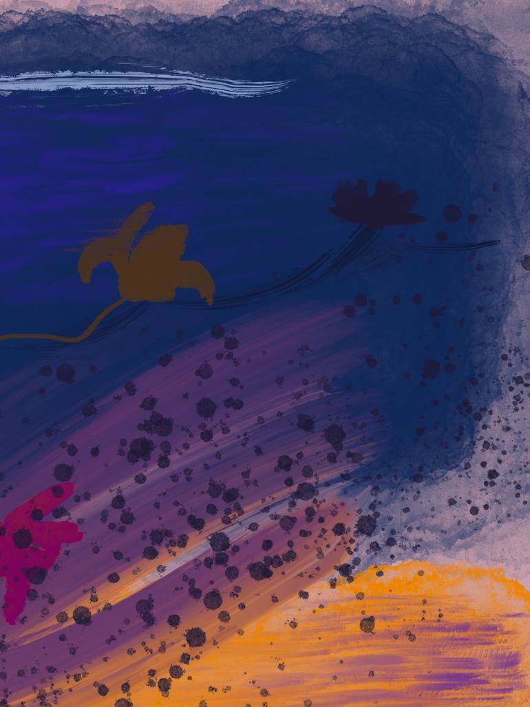 Original Abstract Nature Mixed Media by Natalie Ola