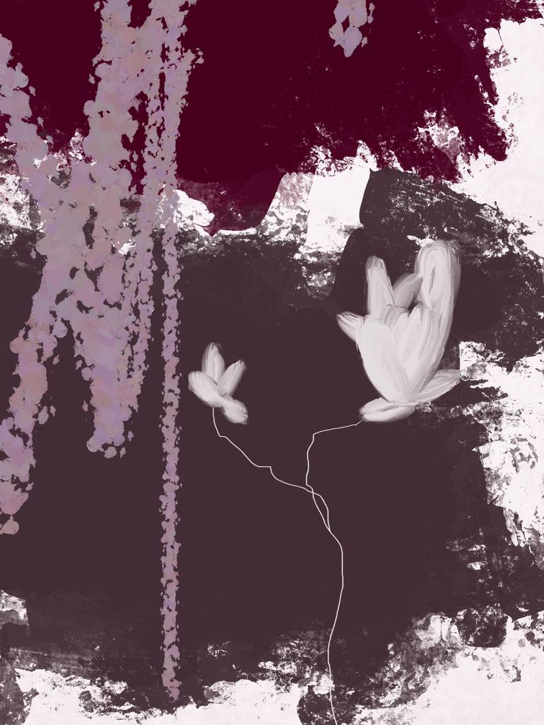 Original Abstract Nature Mixed Media by Natalie Ola