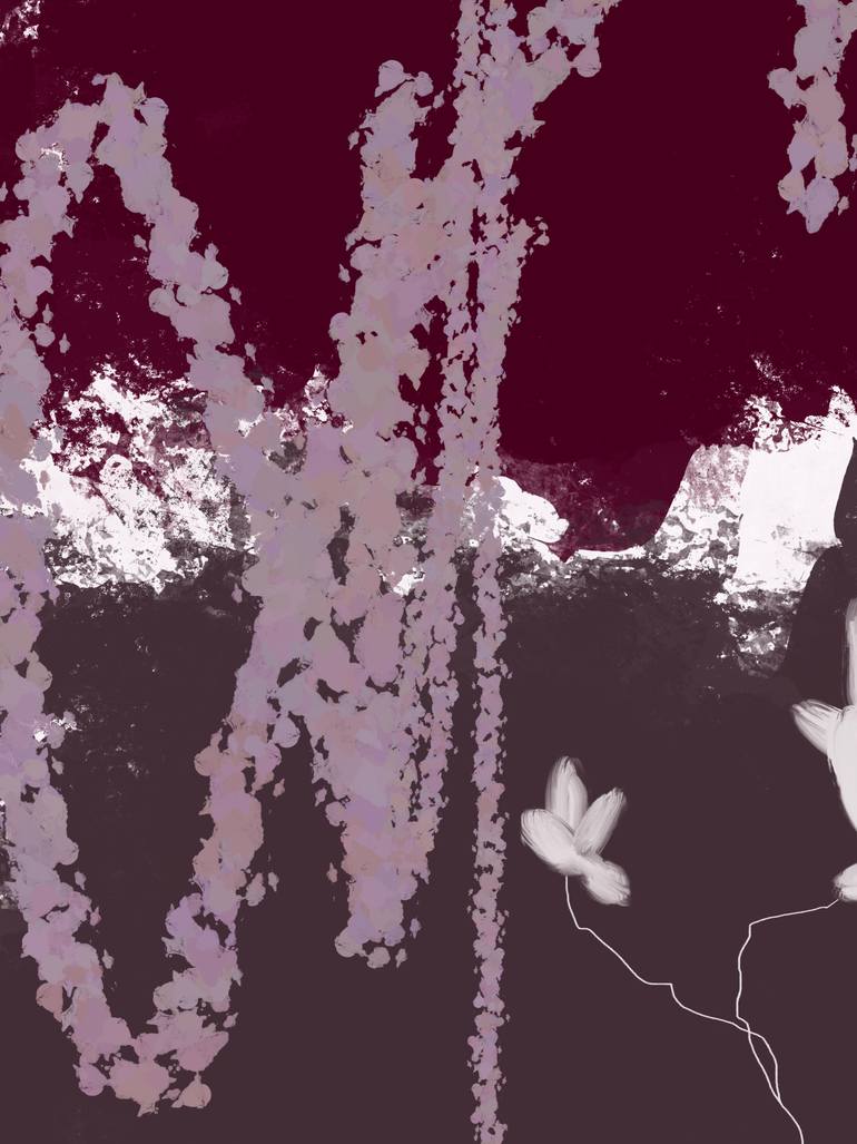 Original Abstract Nature Mixed Media by Natalie Ola