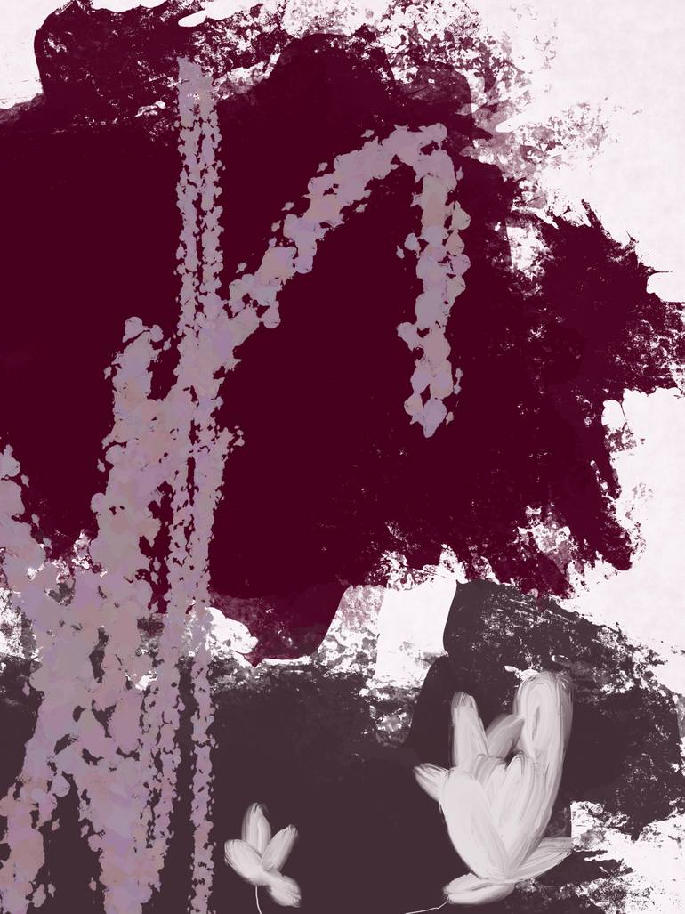 Original Abstract Nature Mixed Media by Natalie Ola