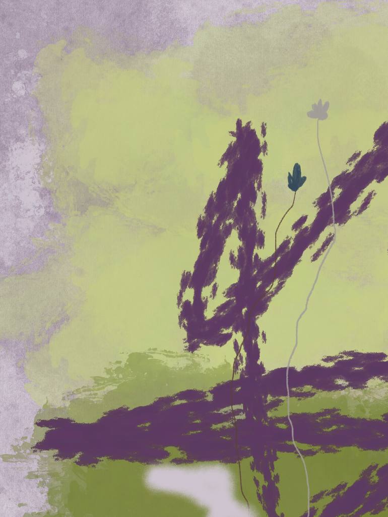 Original Abstract Nature Mixed Media by Natalie Ola