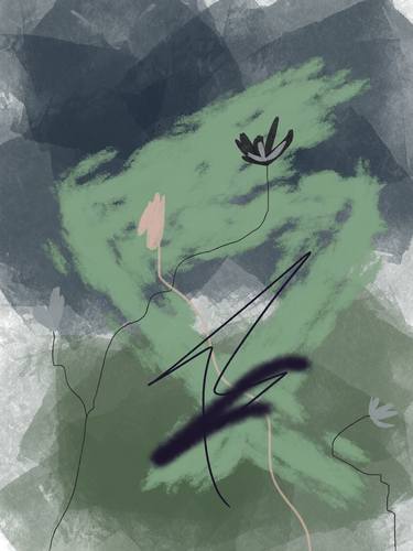 Original Abstract Nature Mixed Media by Natalie Ola