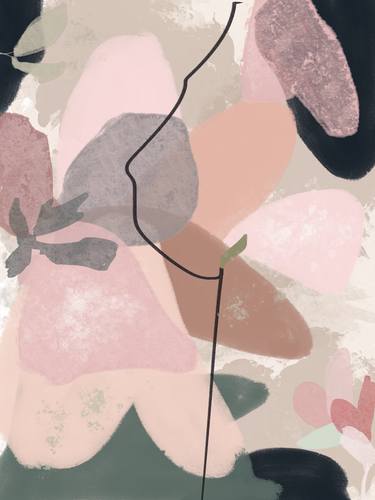 Original Abstract Nature Mixed Media by Natalie Ola