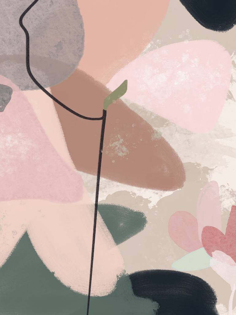 Original Abstract Nature Mixed Media by Natalie Ola