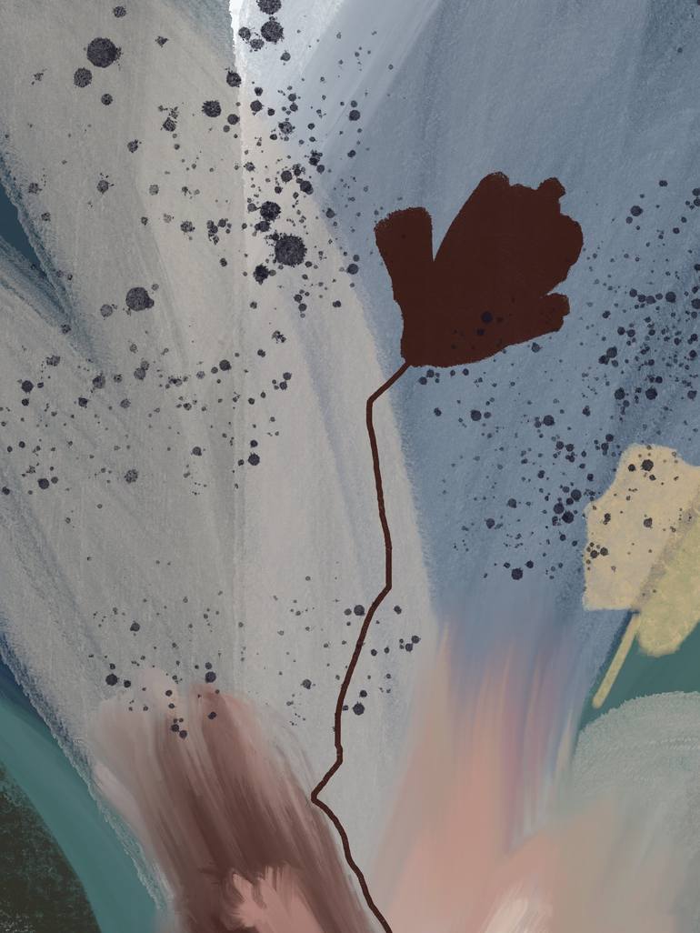 Original Abstract Nature Mixed Media by Natalie Ola