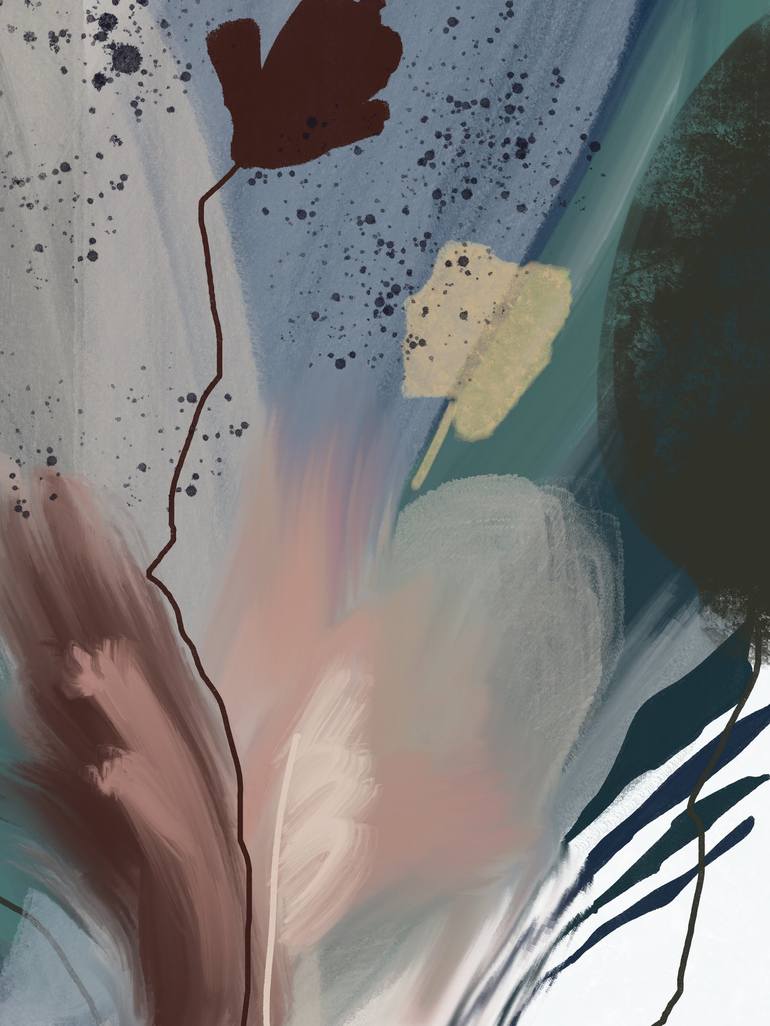 Original Abstract Nature Mixed Media by Natalie Ola