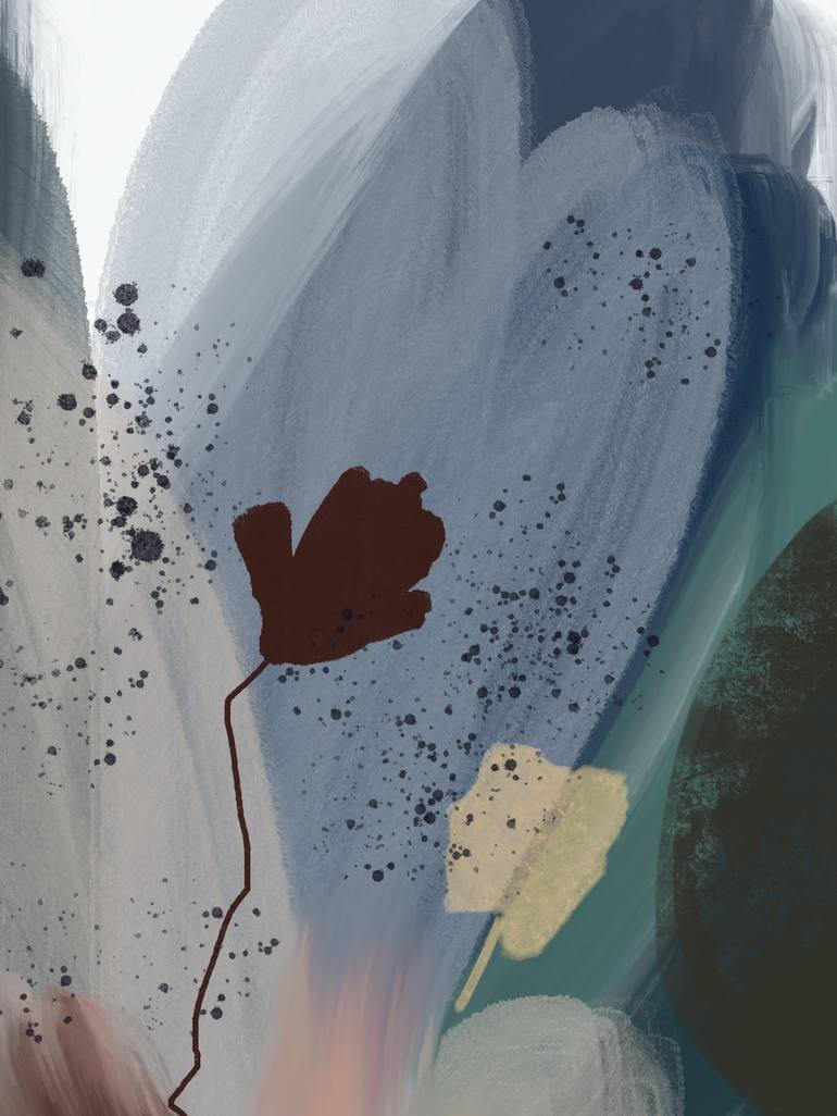 Original Abstract Nature Mixed Media by Natalie Ola