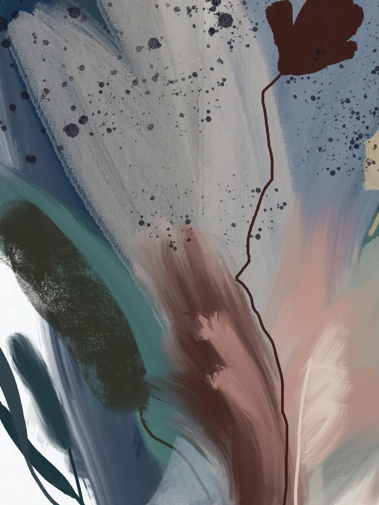 Original Abstract Nature Mixed Media by Natalie Ola