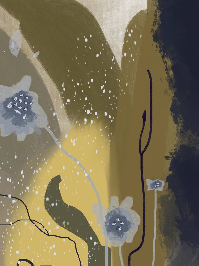 Original Abstract Nature Mixed Media by Natalie Ola